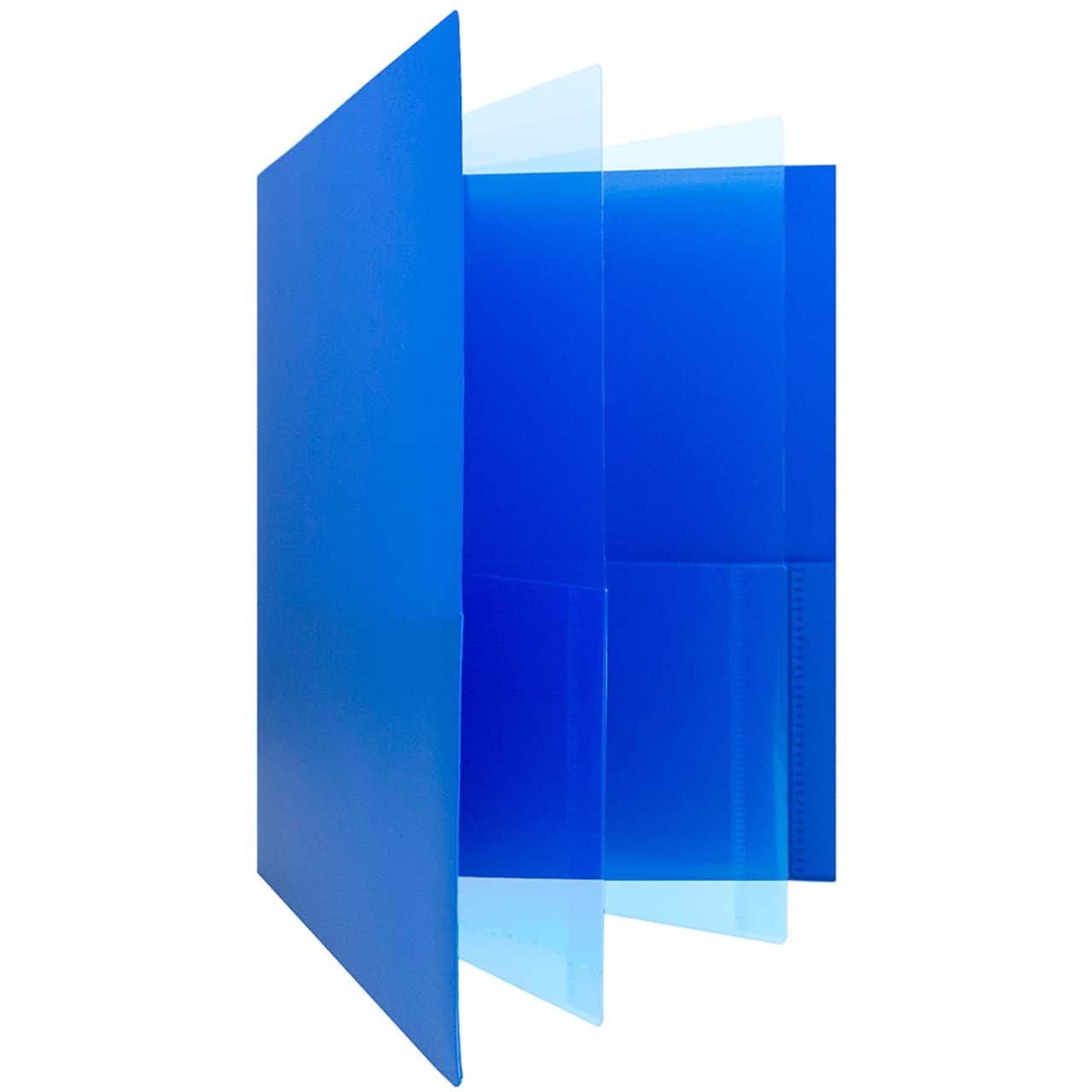 JAM Paper Heavy Duty Plastic 6-Pocket Folder, 2ct.